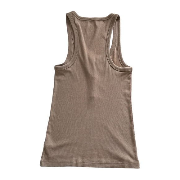 Aerie Women’s Ribbed Henley Tank Top Sz L Brown Real & Soft Leisure Y2K Lounge - Picture 2 of 9